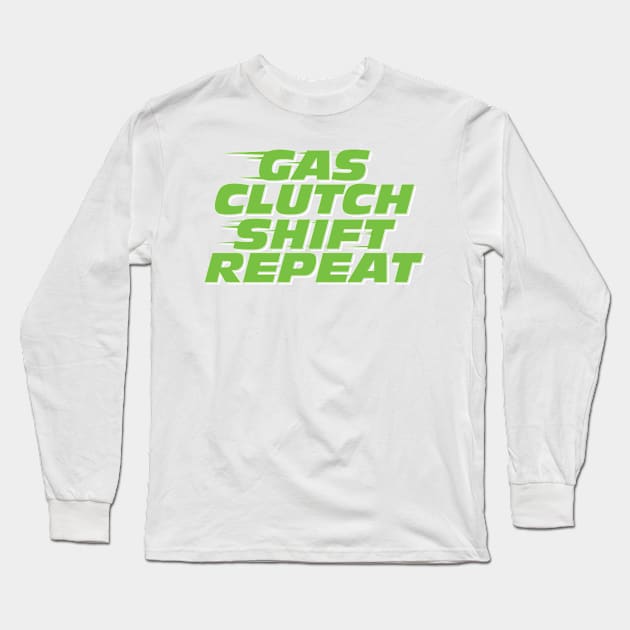 Gas Clutch Shift Repeat Long Sleeve T-Shirt by veerkun